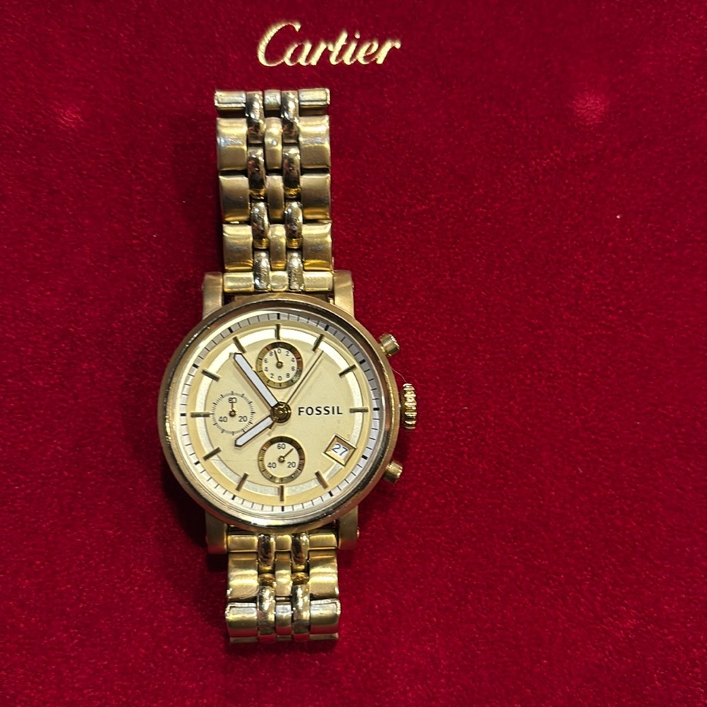Fossil ES-2197 gold women watch used